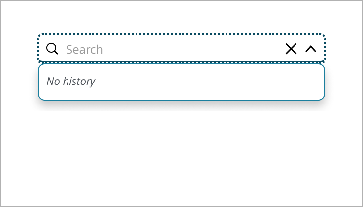Example of search with no history in dropdown